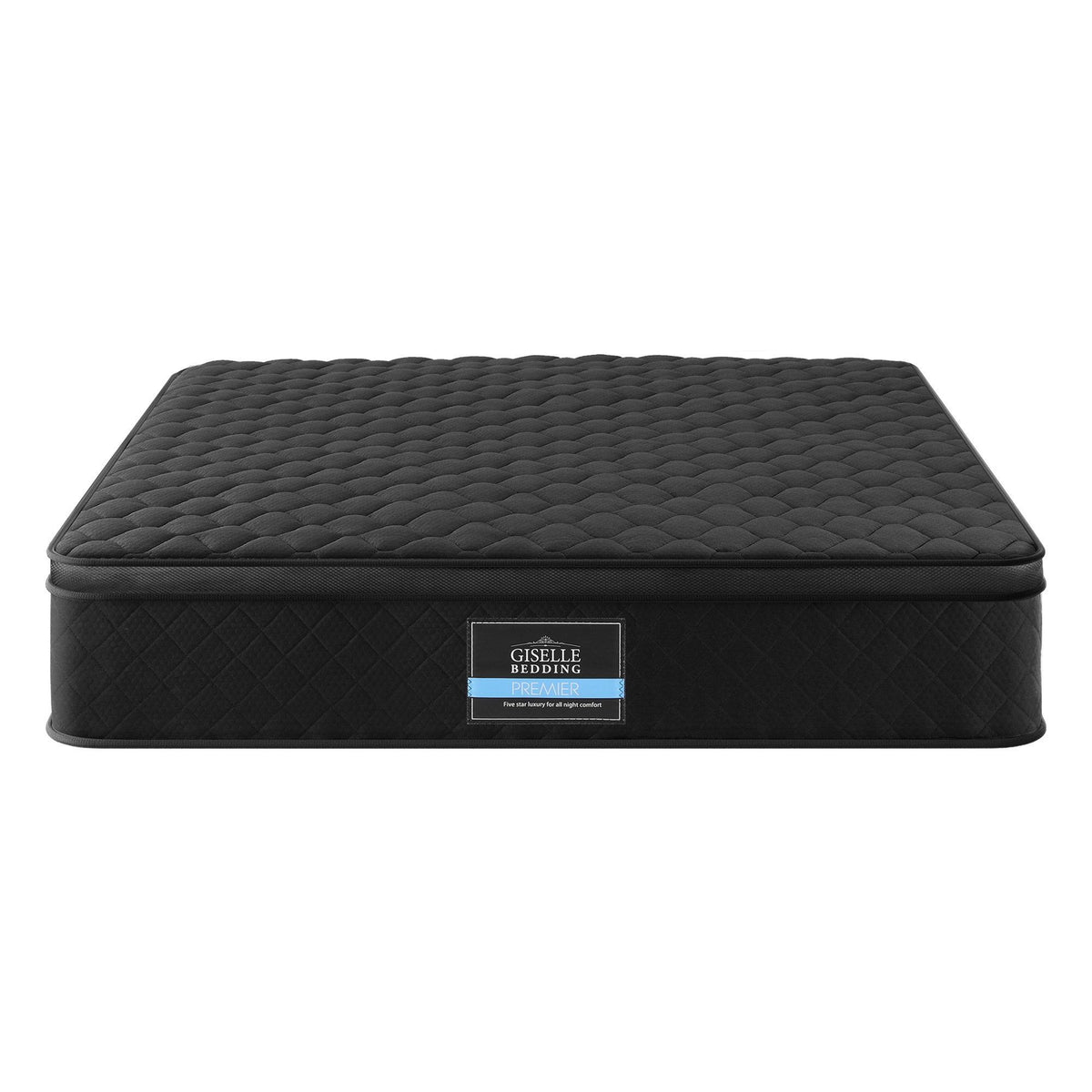 Giselle Bedding Queen Mattress 34cm Euro Top with 5-Zone Pocket Spring Support Black-Furniture > Mattresses > Queen Mattress-PEROZ Accessories