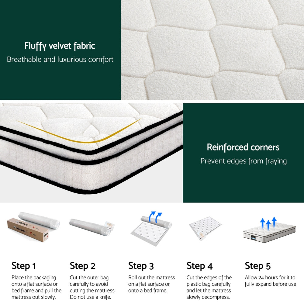 22cm Giselle Mattress KS Size-Furniture > Mattresses > King Single Mattress-PEROZ Accessories