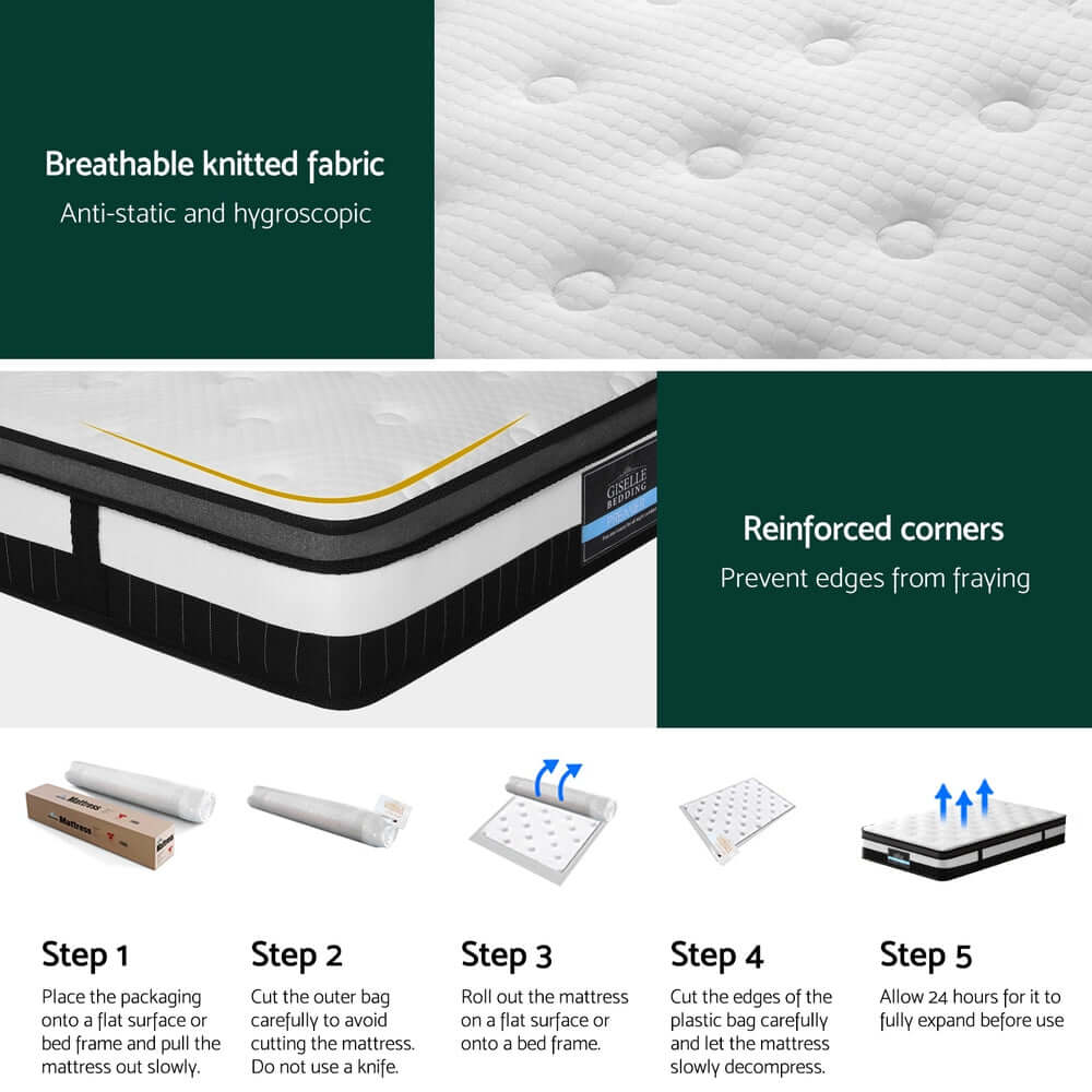 30cm Giselle Mattress KS Size-Furniture > Mattresses > King Single Mattress-PEROZ Accessories
