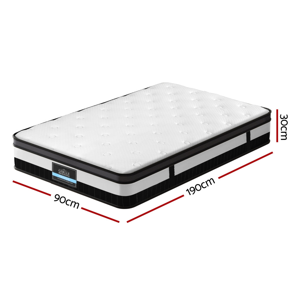 30cm Giselle Mattress Single Size-Furniture > Mattresses > Single Mattress-PEROZ Accessories