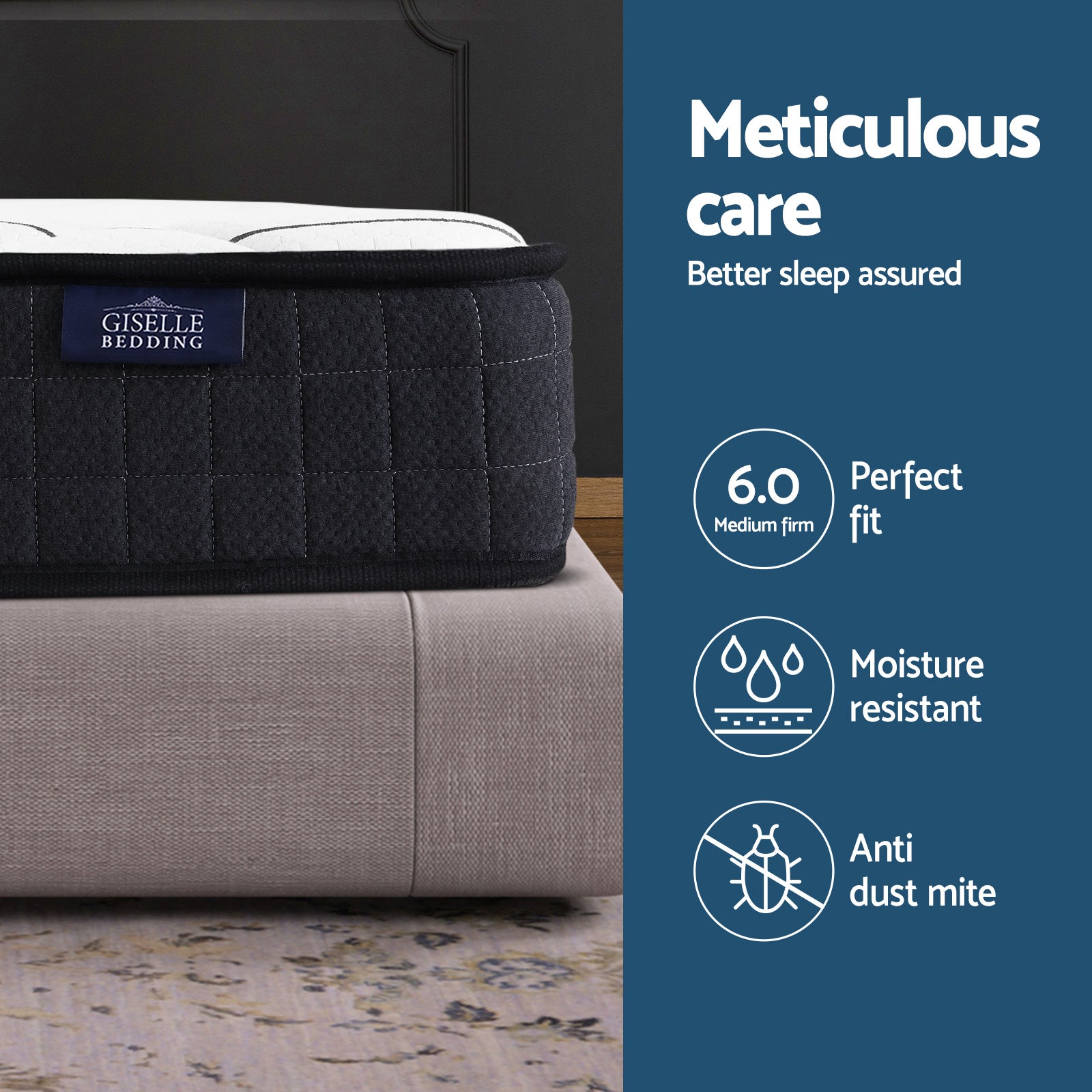 Giselle Bedding 16cm Mattress Medium Firm King Single-Mattresses-PEROZ Accessories