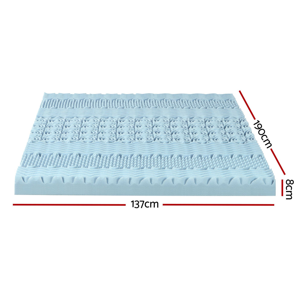 Giselle Bedding Memory Foam Mattress Topper 7-Zone 8cm Double-Mattress Toppers-PEROZ Accessories