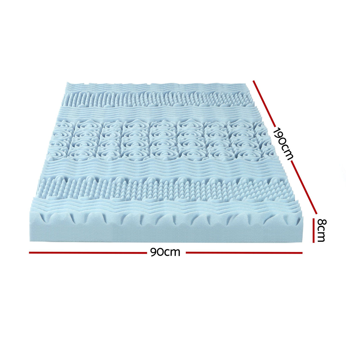Giselle Bedding Memory Foam Mattress Topper 7-Zone 8cm Single-Mattress Toppers-PEROZ Accessories