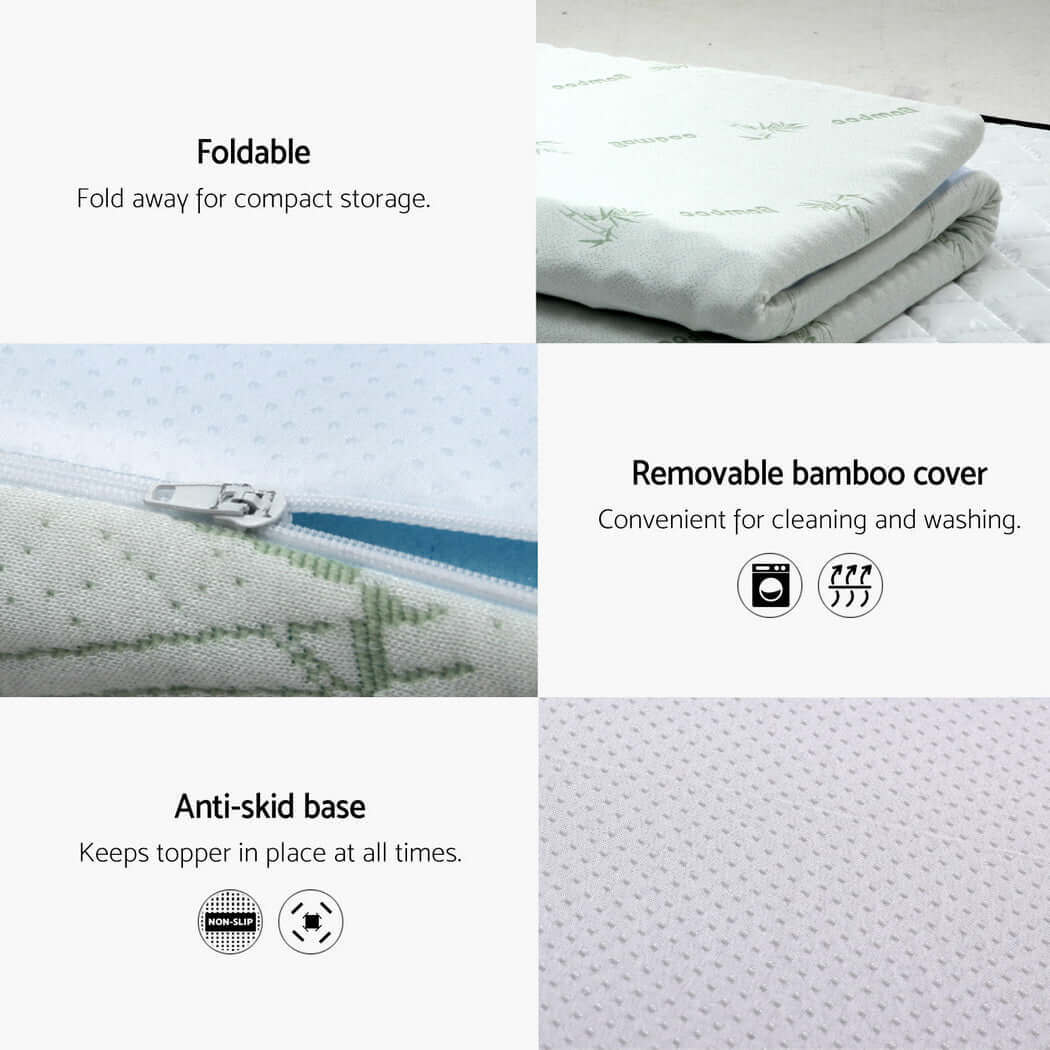 Giselle Memory Foam Mattress Topper 7-Zone 8cm King Single-Furniture > Mattresses > Mattress Toppers-PEROZ Accessories