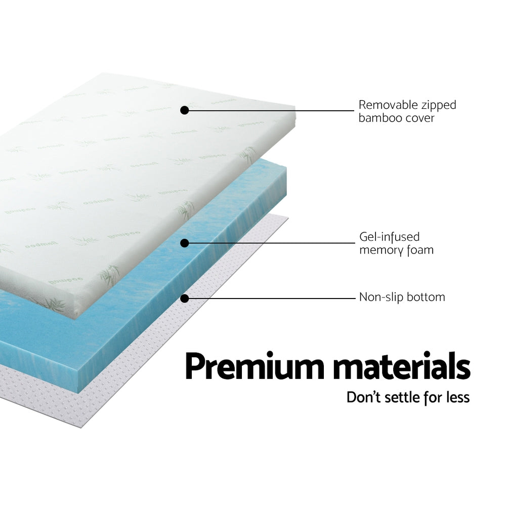 Giselle Bedding Memory Foam Mattress Topper Gel 5cm Queen-Furniture > Mattresses > Mattress Toppers-PEROZ Accessories