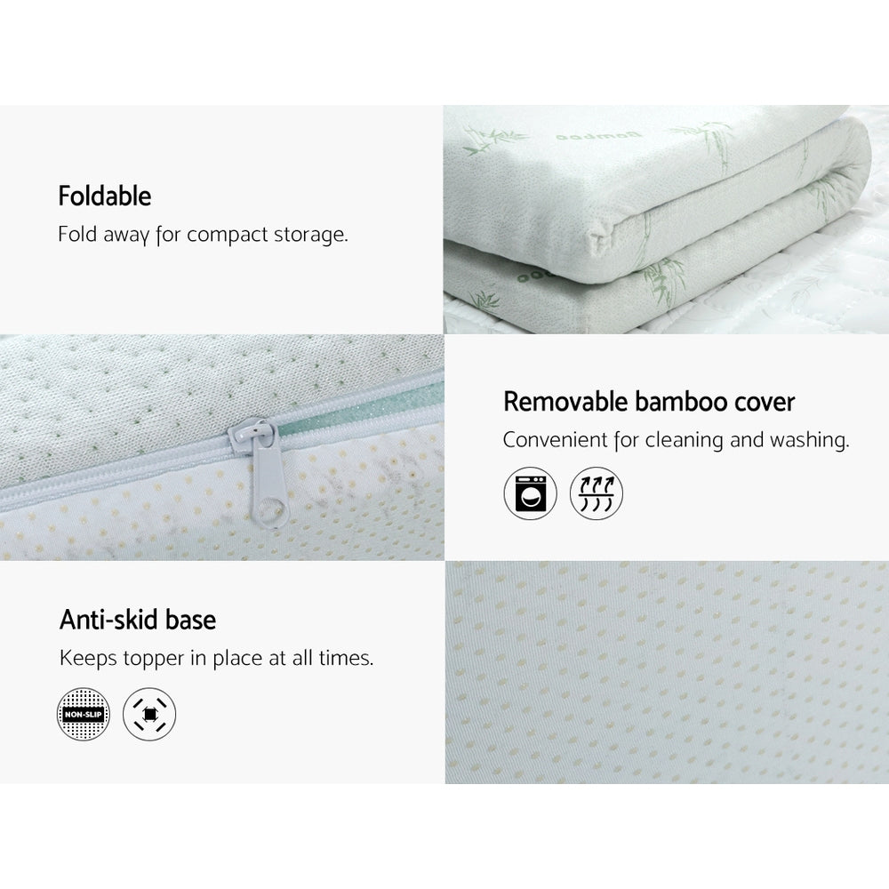 Giselle Bedding Memory Foam Mattress Topper Gel 5cm Queen-Furniture > Mattresses > Mattress Toppers-PEROZ Accessories