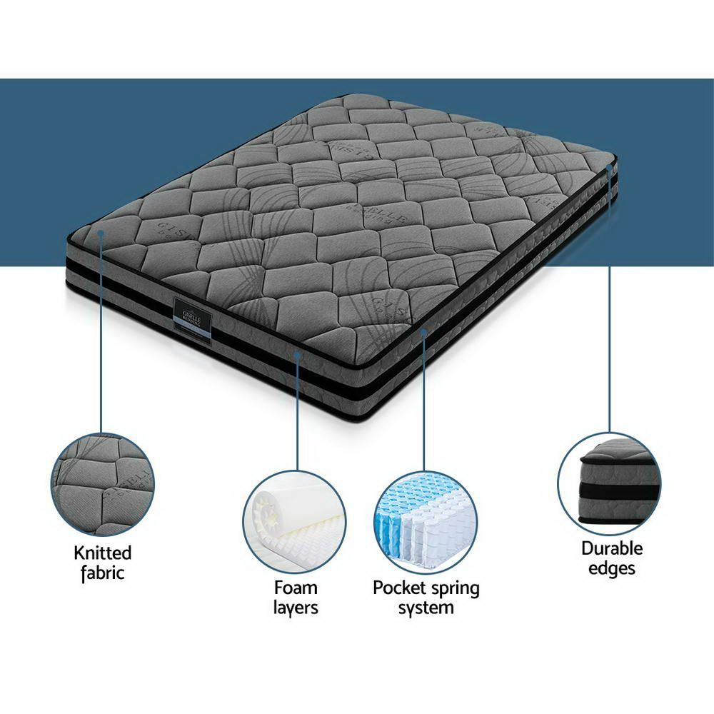 Giselle Bedding 22cm Mattress Medium Firm Double-Mattresses-PEROZ Accessories