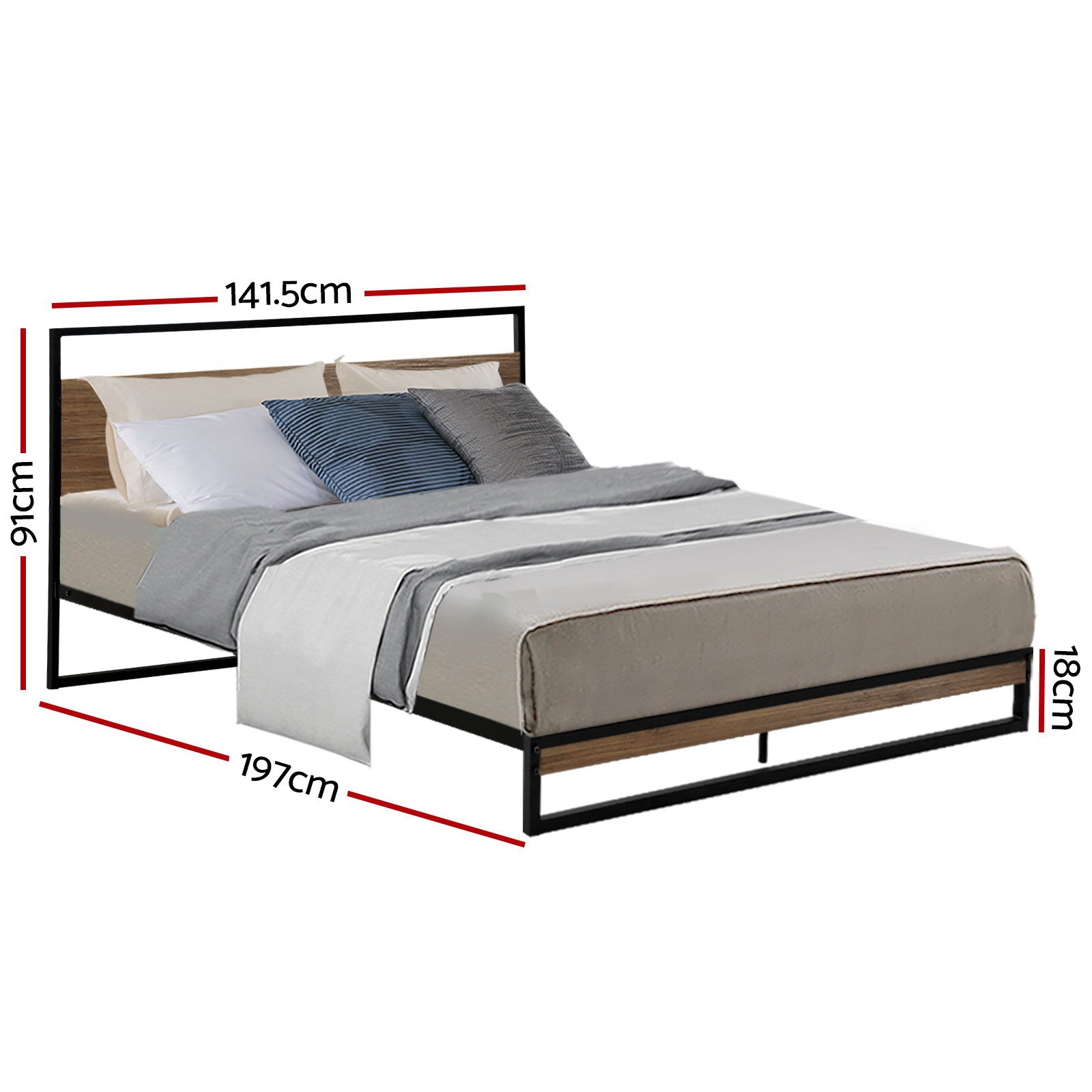 Artiss Bed Frame Double Size Metal Bed Frame DANE-Bed Frames-PEROZ Accessories