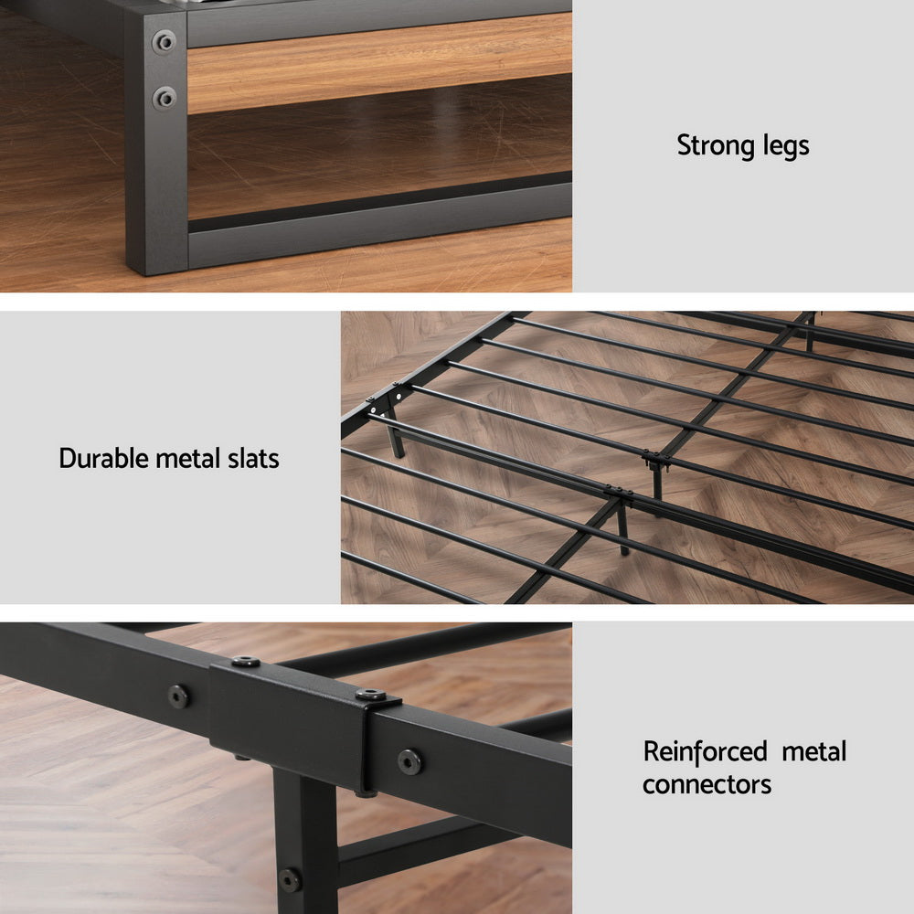 Artiss Metal Bed Frame Double Size Beds Platform with Mattress-Furniture > Bedroom > Beds & Bed Frames-PEROZ Accessories