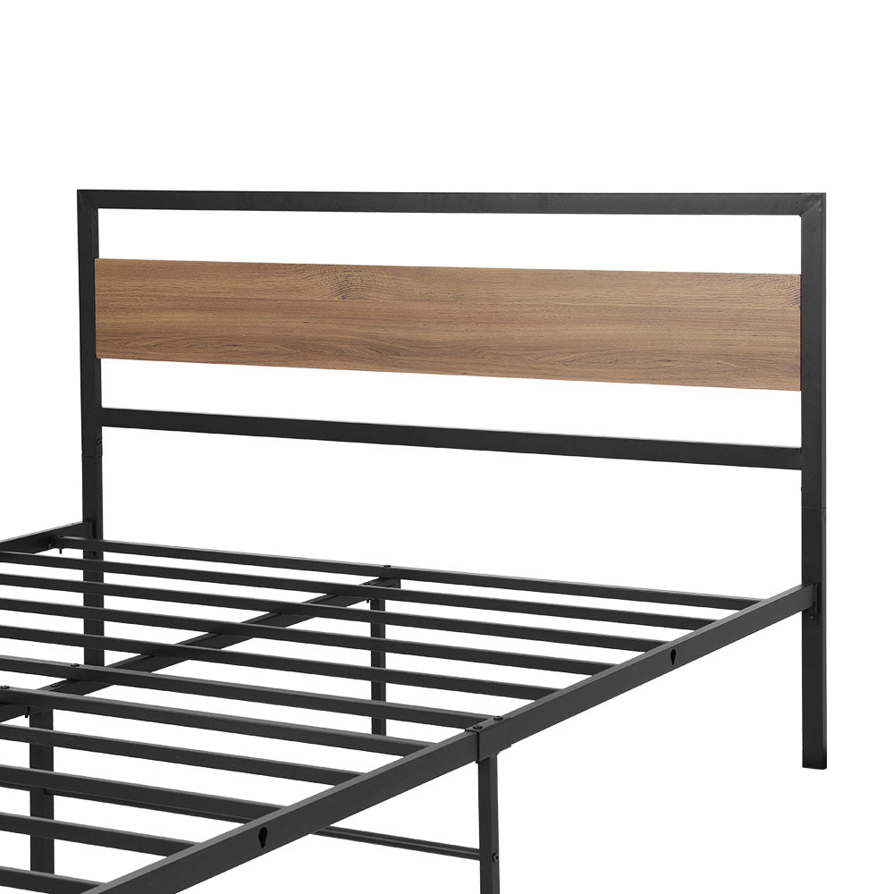 Artiss Bed Frame Double Size Metal Base Mattress Platform Foundation Black DREW-Furniture > Bedroom-PEROZ Accessories