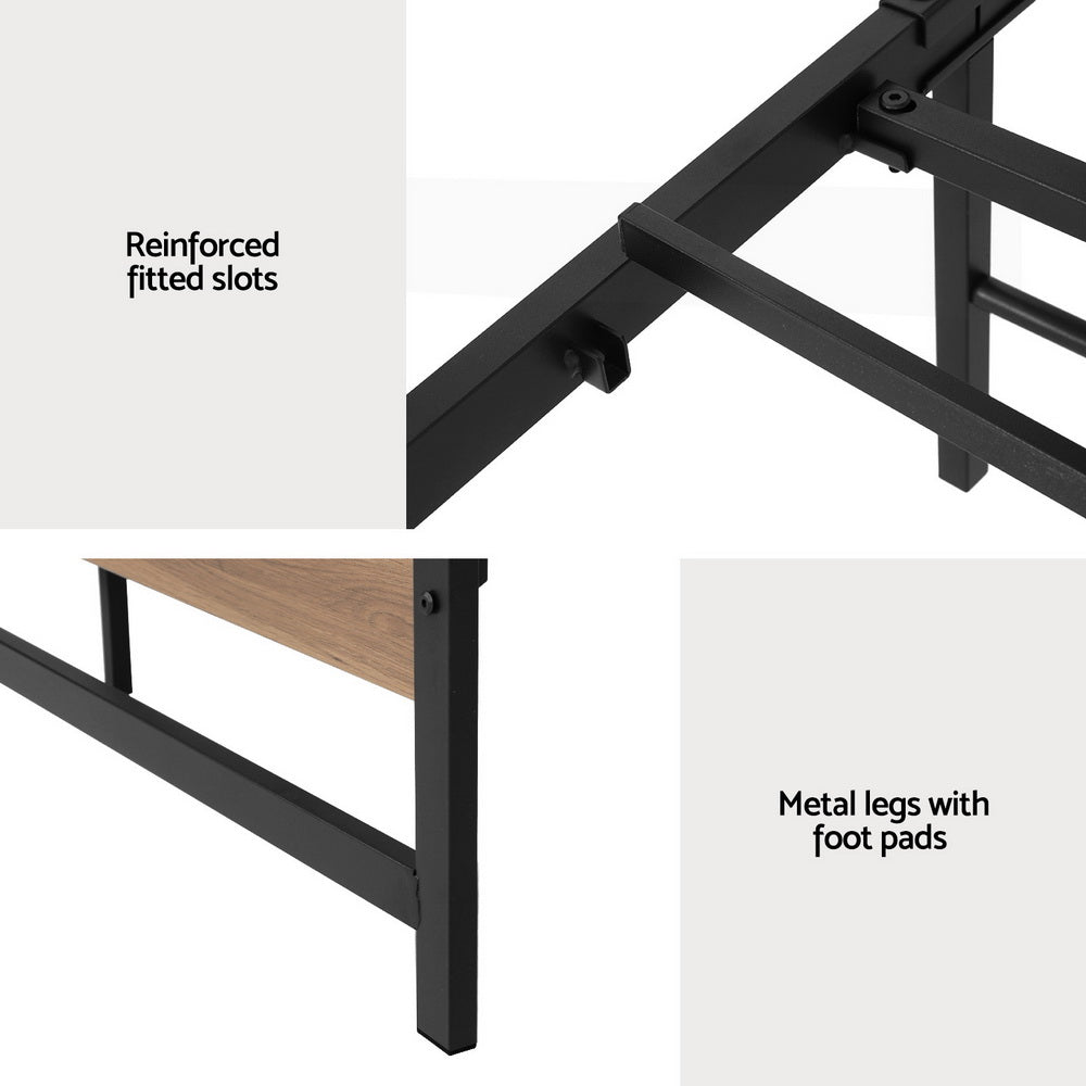 Artiss Bed Frame Double Size Metal Base Mattress Platform Foundation Black DREW-Furniture > Bedroom-PEROZ Accessories