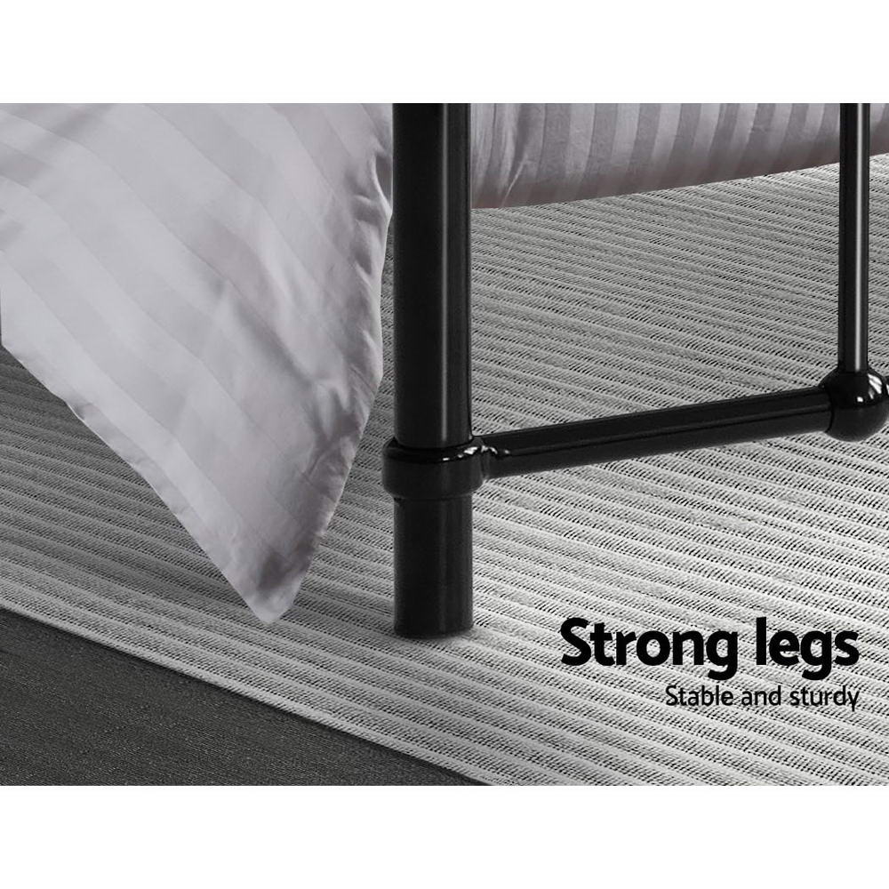 Artiss Bed Frame Metal Frames LEO - Queen (Black)-Furniture > Bedroom-PEROZ Accessories