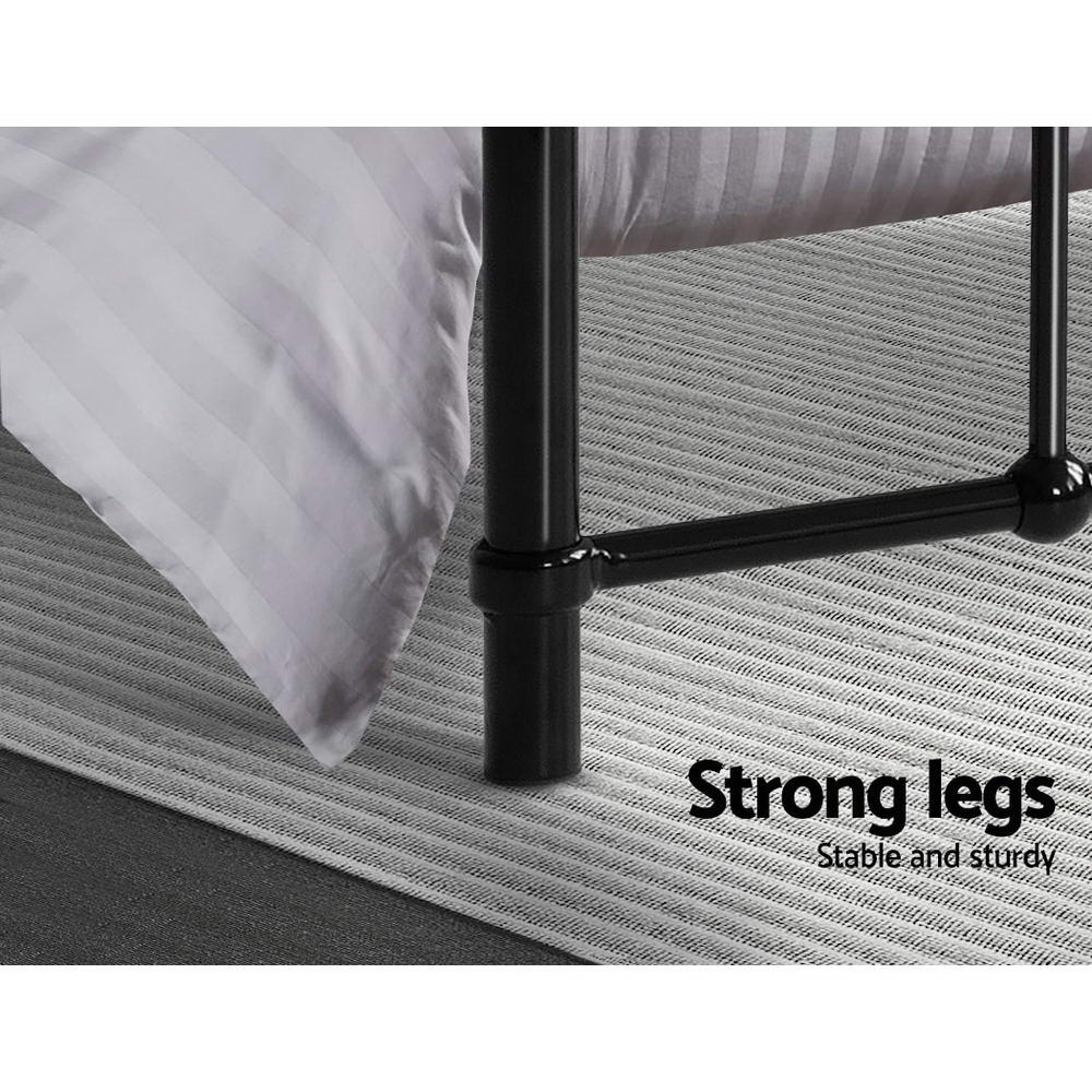 Artiss Bed Frame Metal Frames LEO - Single (Black)-Furniture > Bedroom-PEROZ Accessories