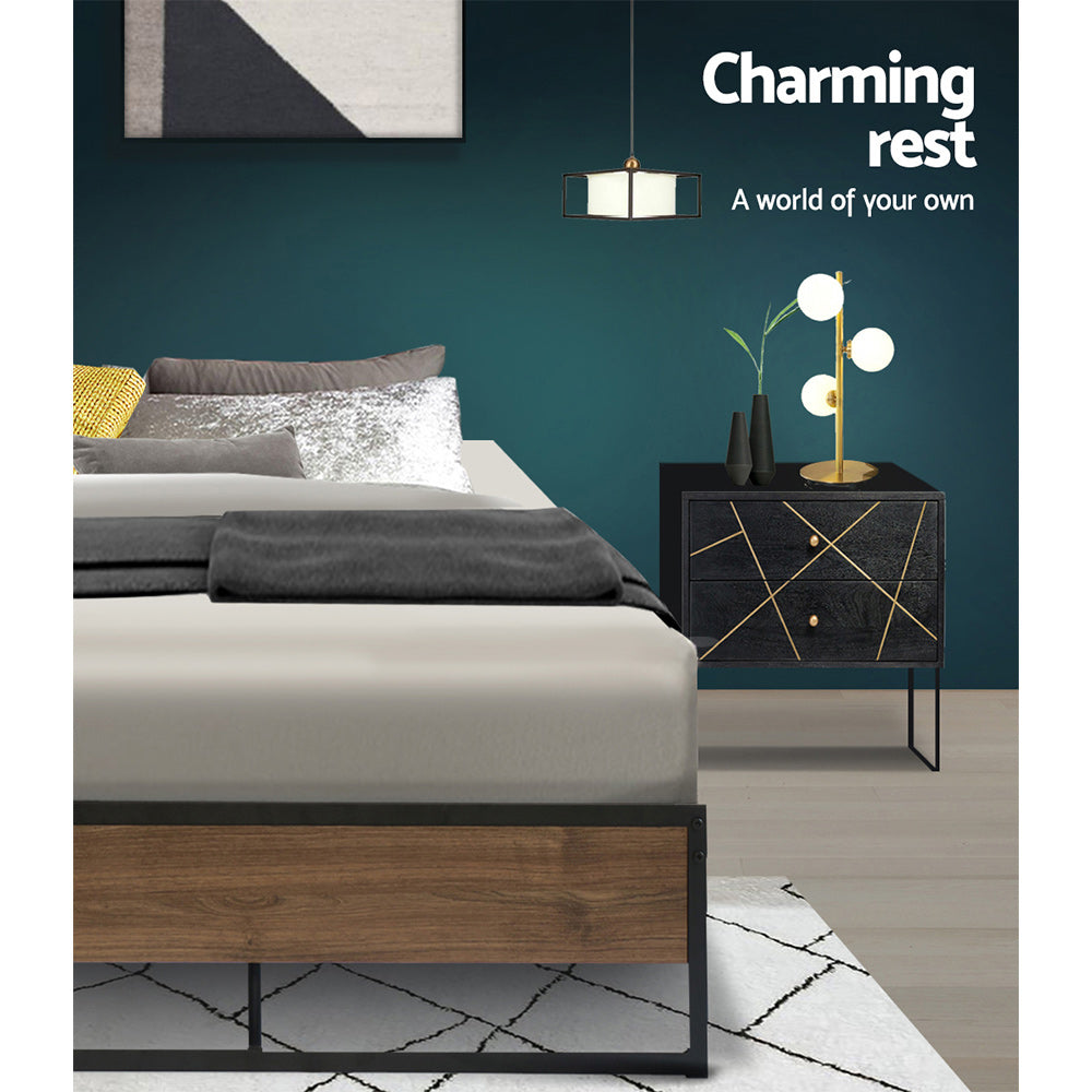 Artiss Bed Frame Metal Frame Bed Base OSLO - King Single-Furniture > Bedroom-PEROZ Accessories