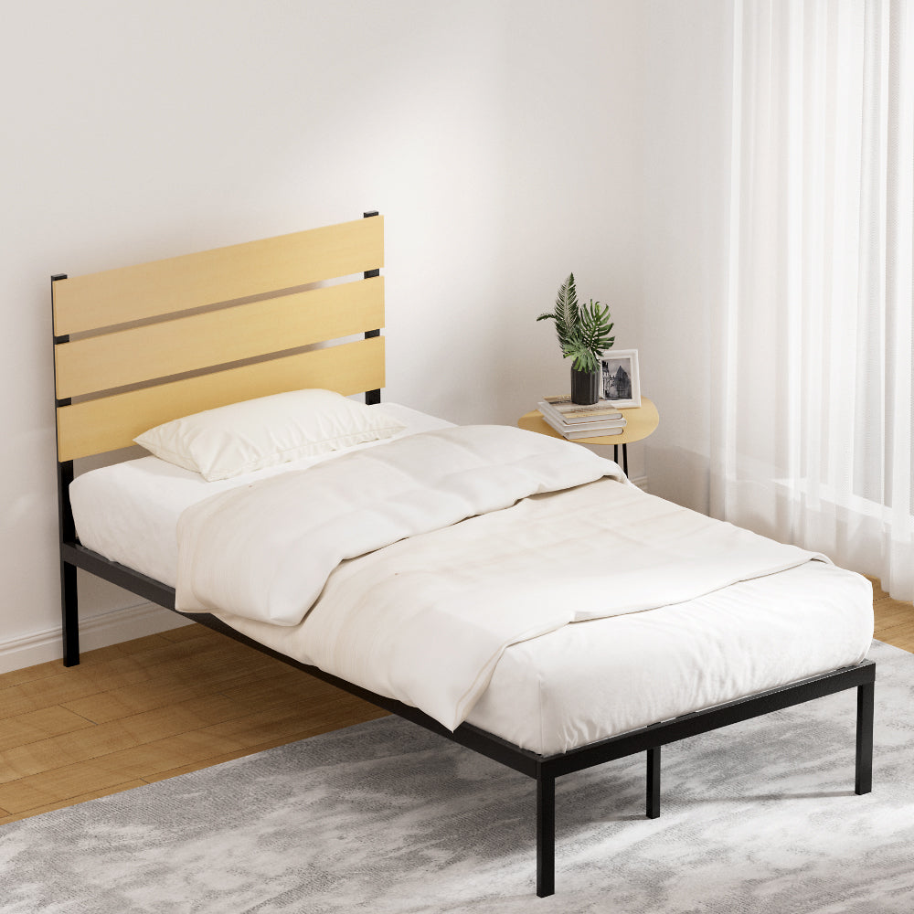 Artiss Bed Frame King Single Size Metal Base Mattress Platform Foundation PAULA-Furniture > Bedroom-PEROZ Accessories