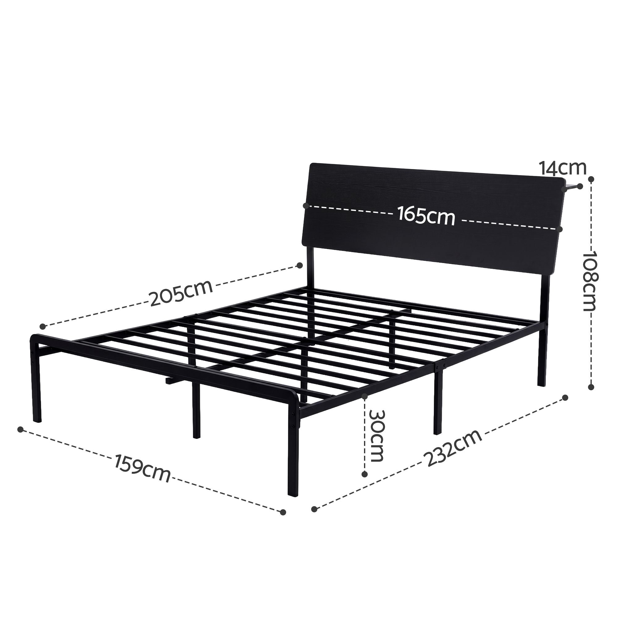 Artiss Bed Frame Queen Size LED Metal Bed Base with Charging Station LAN-Furniture > Bedroom > Beds & Bed Frames-PEROZ Accessories