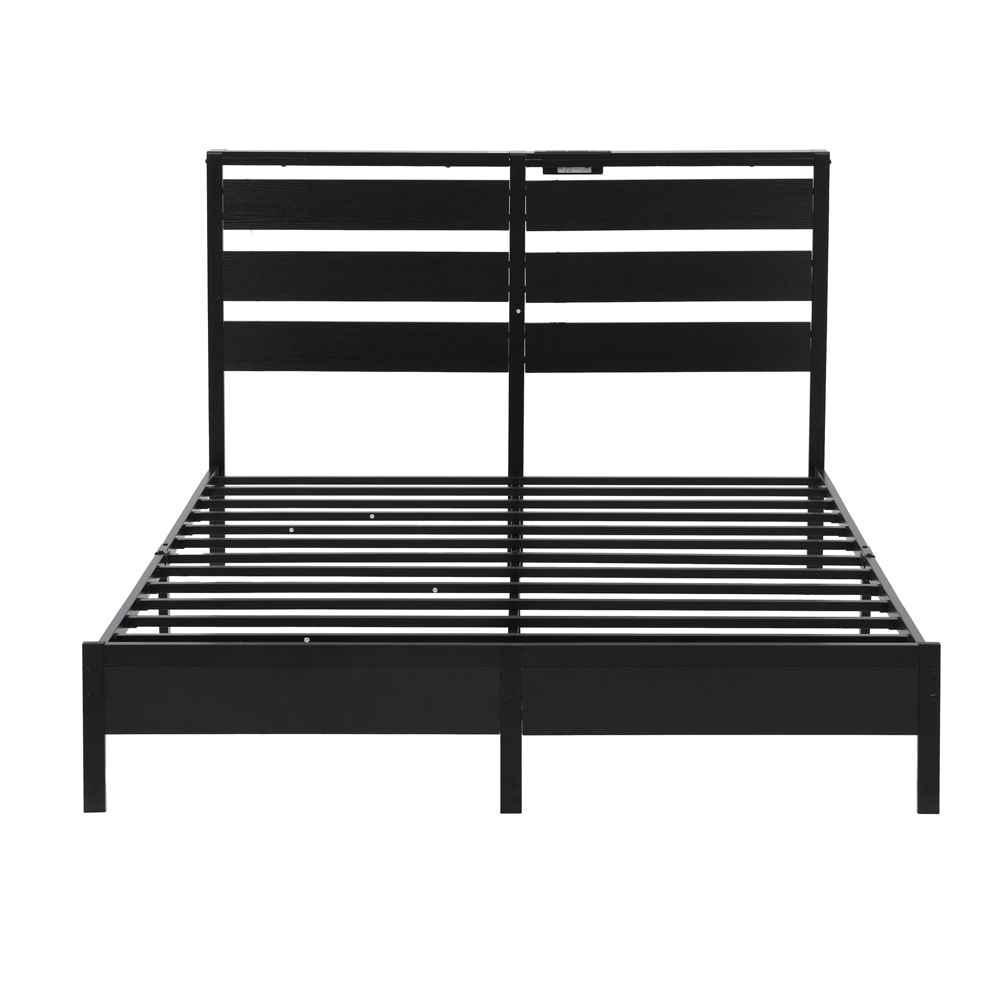 Artiss Bed Frame Double Size LED Metal Bed Base with Charging Station-Furniture > Bedroom > Beds & Bed Frames-PEROZ Accessories