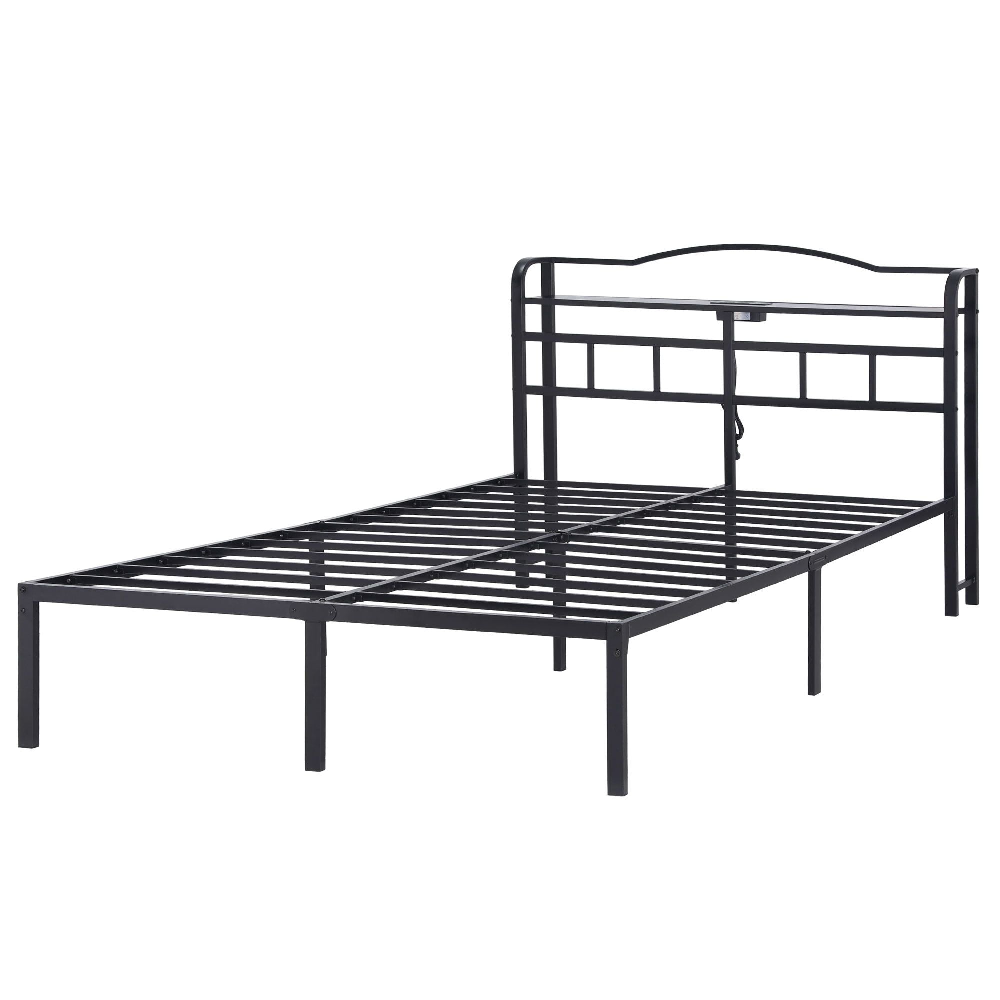 Artiss Bed Frame Queen Size with Charging Station WAVE-Furniture > Bedroom > Beds & Bed Frames-PEROZ Accessories