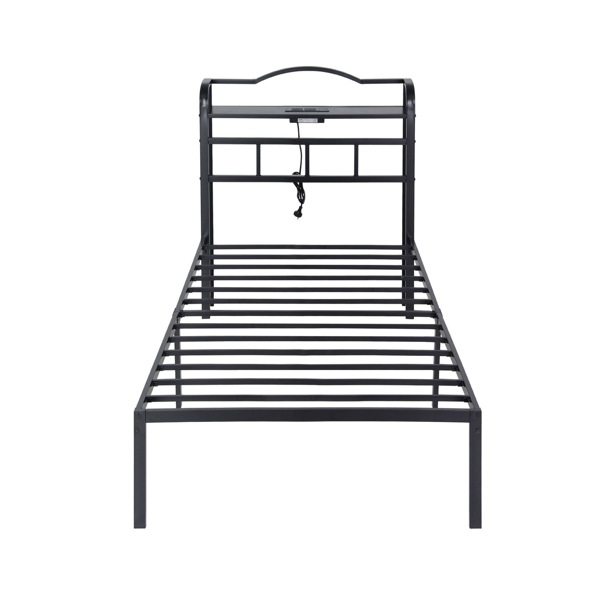 Artiss Bed Frame Single Size with Charging Station WAVE-Furniture > Bedroom > Beds & Bed Frames-PEROZ Accessories