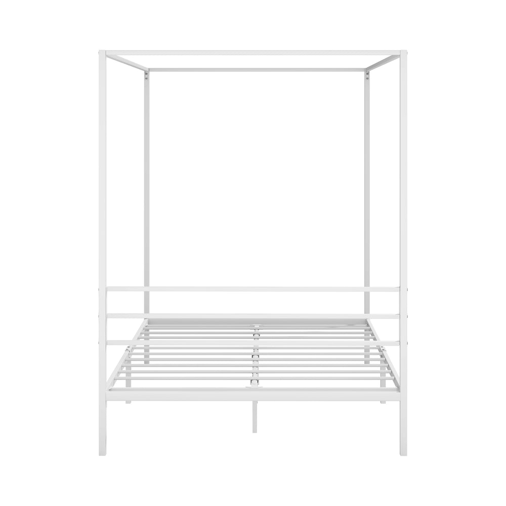 Oikiture Metal Canopy Bed Frame Double Size White-Metal Bed Frames-PEROZ Accessories