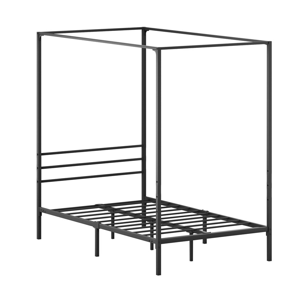 Oikiture Metal Canopy Bed Frame Single Size Platform-Metal Bed Frames-PEROZ Accessories