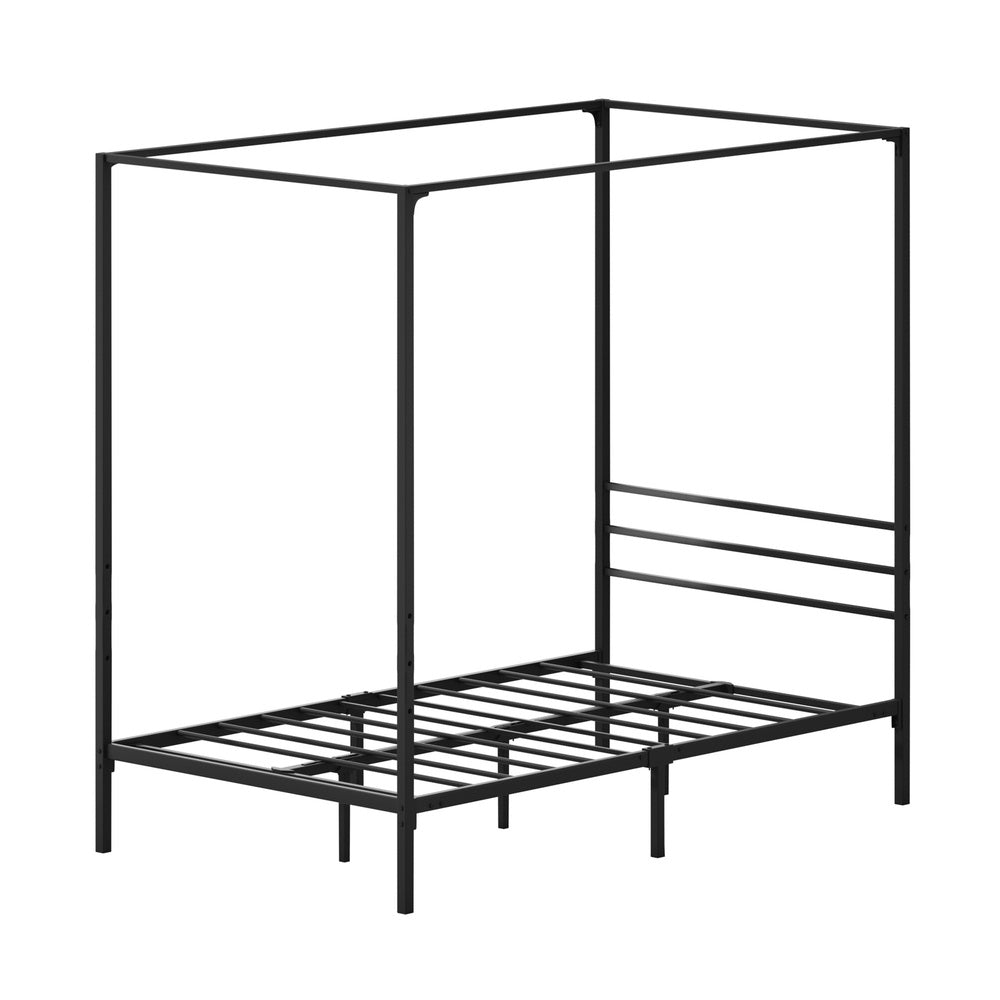 Oikiture Metal Canopy Bed Frame Single Size Platform-Metal Bed Frames-PEROZ Accessories