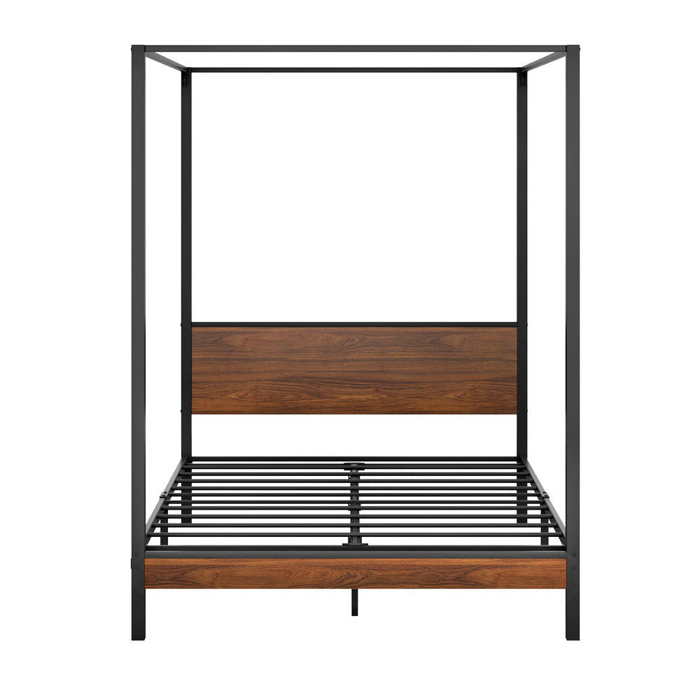 Oikiture Metal Canopy Bed Frame Queen Size Beds Platform-Metal Bed Frames-PEROZ Accessories