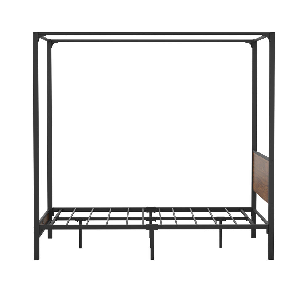 Oikiture Metal Canopy Bed Frame Queen Size Beds Platform-Metal Bed Frames-PEROZ Accessories
