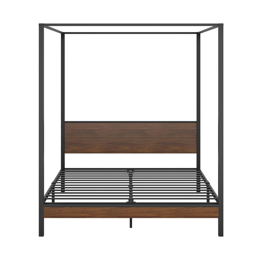 Oikiture Metal Canopy Bed Frame Double Size Beds Platform-Metal Bed Frames-PEROZ Accessories