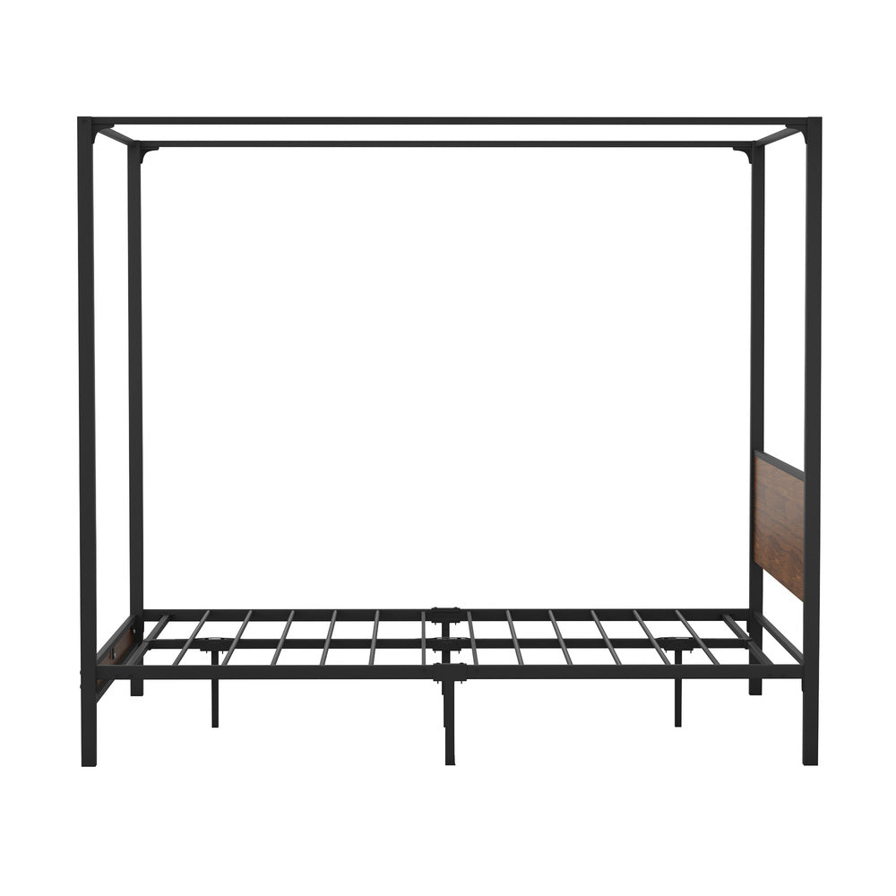 Oikiture Metal Canopy Bed Frame Double Size Beds Platform-Metal Bed Frames-PEROZ Accessories