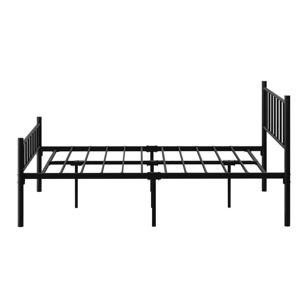 Oikiture Bed Frame Double Size Metal Base Platform Black COMA-Metal Bed Frame-PEROZ Accessories