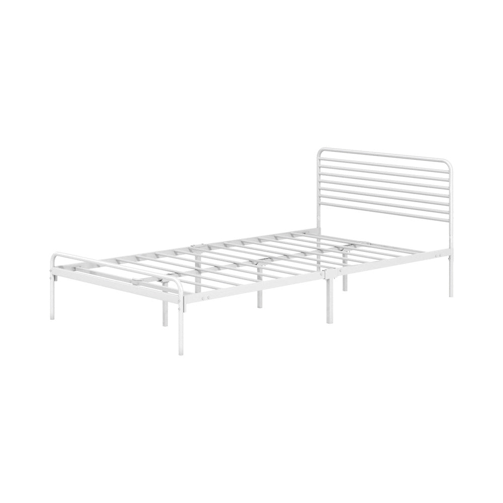 Oikiture Metal Bed Frame King Single Platform White-Metal Bed Frames-PEROZ Accessories