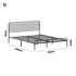 Oikiture Queen Metal Bed Frame Railing-style Black-Metal Bed Frames-PEROZ Accessories