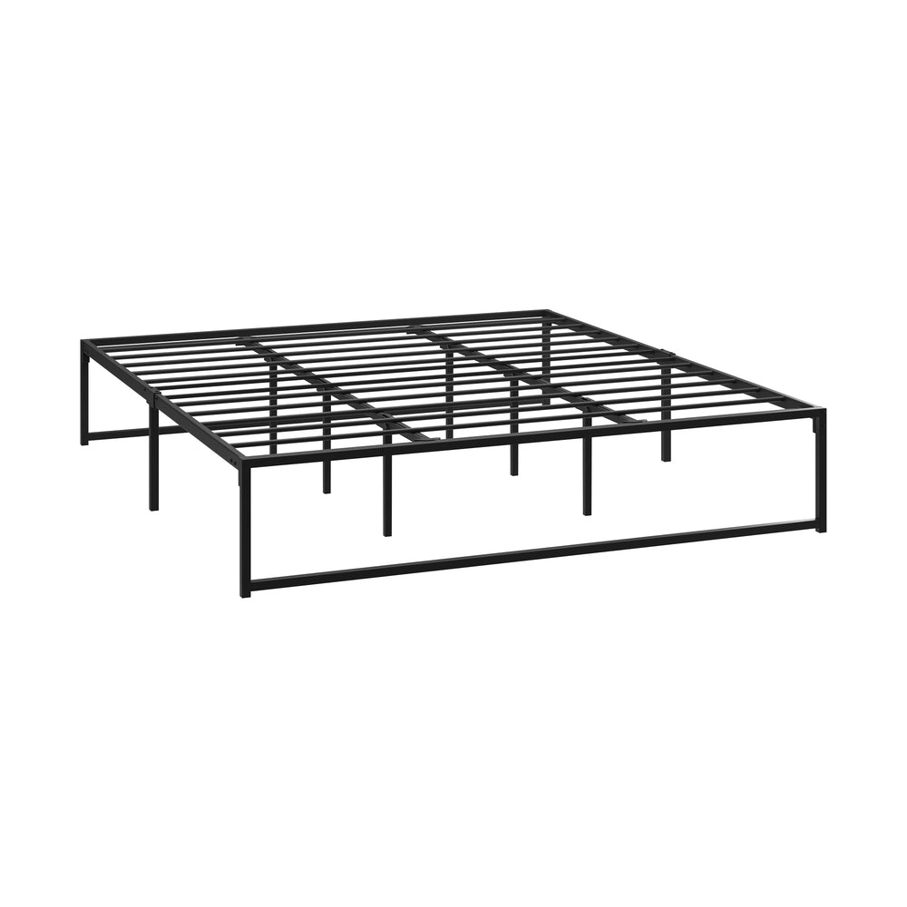 Oikiture Metal Bed Frame King Size Beds Base Platform Black-Metal Bed Frame-PEROZ Accessories
