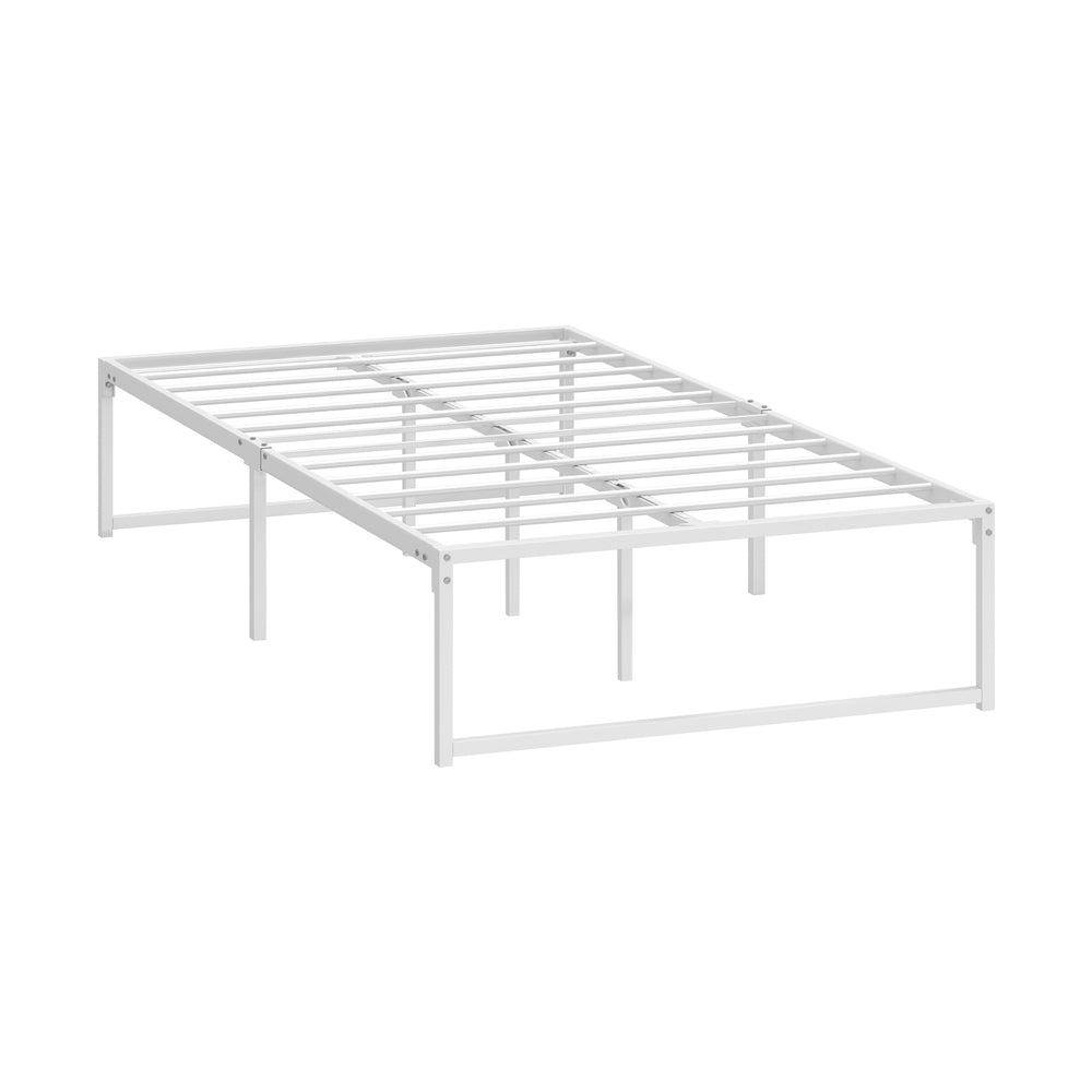 Oikiture Metal Bed Frame King Single Bed Base White-Metal Bed Frame-PEROZ Accessories
