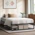 Oikiture Metal Bed Frame Queen Size Beds Platform Black-Metal Bed Frames-PEROZ Accessories