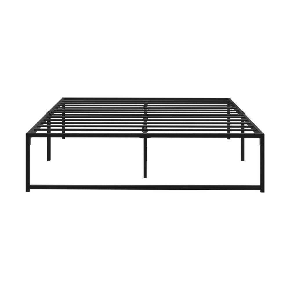 Oikiture Metal Bed Frame Queen Size Beds Platform Black-Metal Bed Frames-PEROZ Accessories