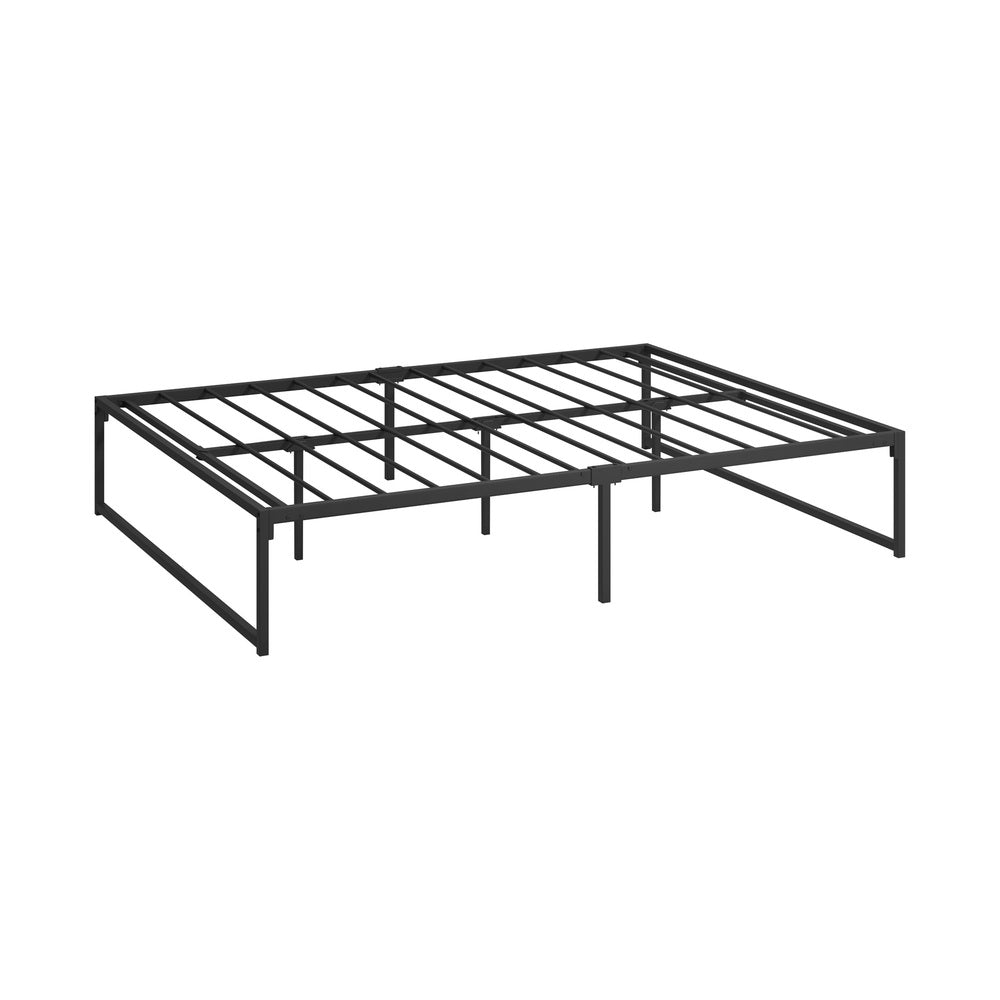 Oikiture Metal Bed Frame Queen Size Beds Platform Black-Metal Bed Frames-PEROZ Accessories