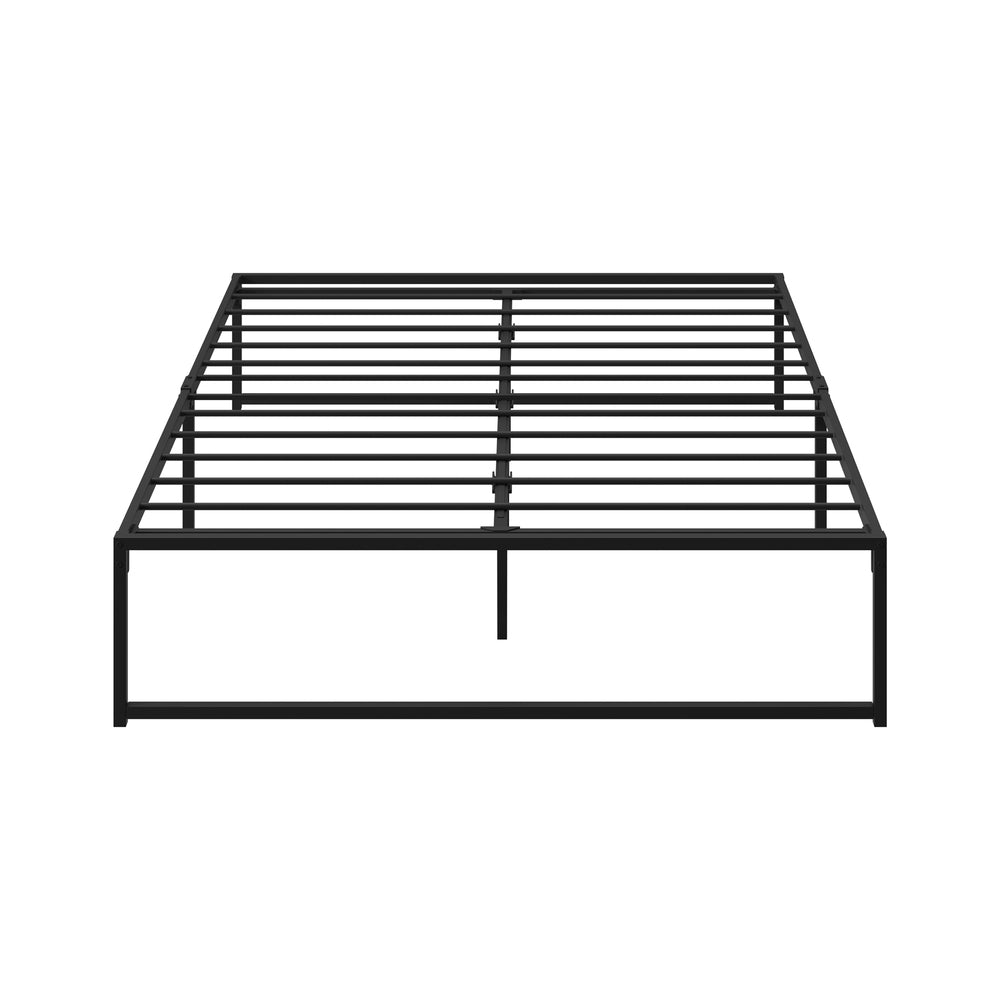 Oikiture Metal Bed Frame Queen Size Beds Platform Black-Metal Bed Frames-PEROZ Accessories
