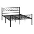 Oikiture Metal Bed Frame Double Size Bed Base Platform Black SIS-Metal Bed Frame-PEROZ Accessories