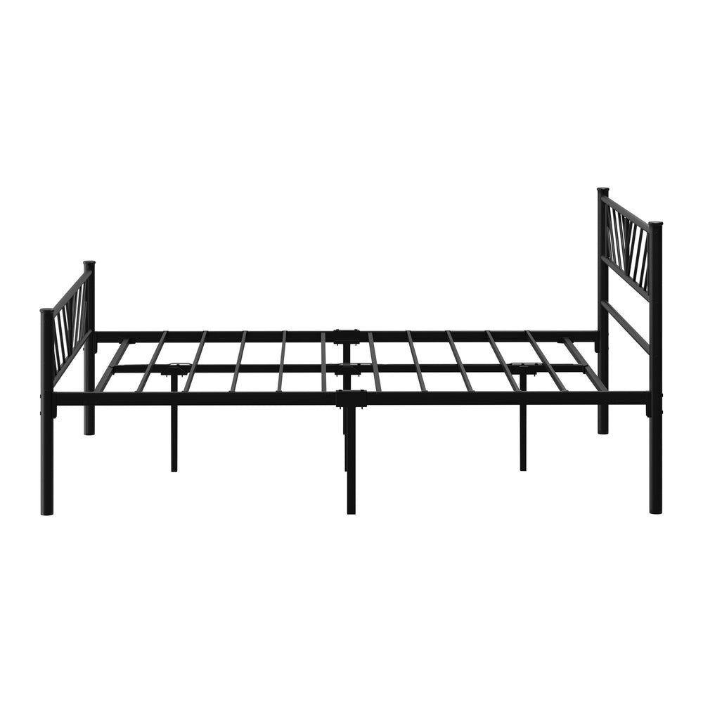Oikiture Metal Bed Frame Double Size Bed Base Platform Black SIS-Metal Bed Frame-PEROZ Accessories