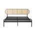 Oikiture Bed Frame Queen Metal Base Rattan Headboard-Metal Bed Frame-PEROZ Accessories