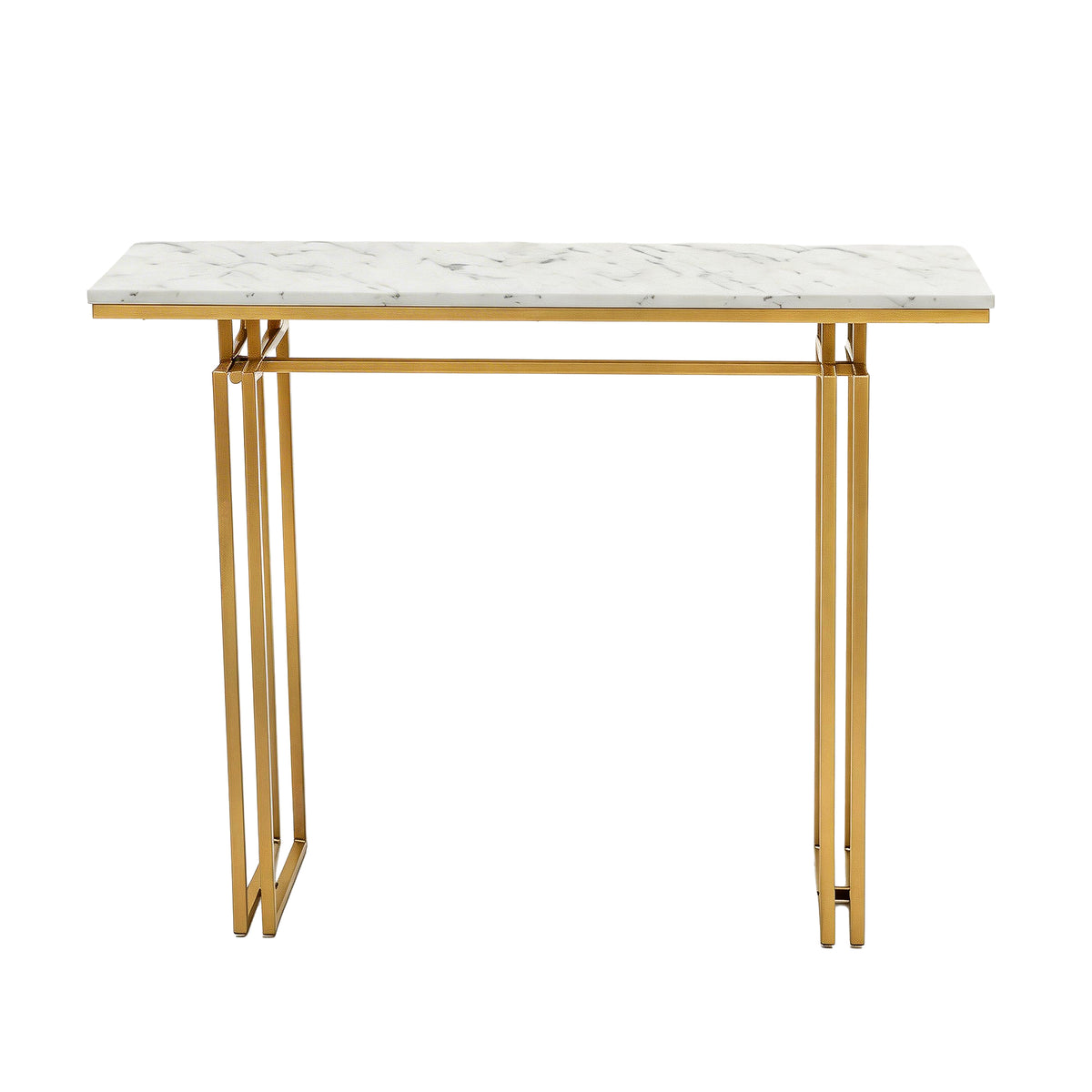 Artiss Console Table Hallway Entryway Table Marble Effect 110CM White & Gold-Furniture > Living Room > Side Tables-PEROZ Accessories