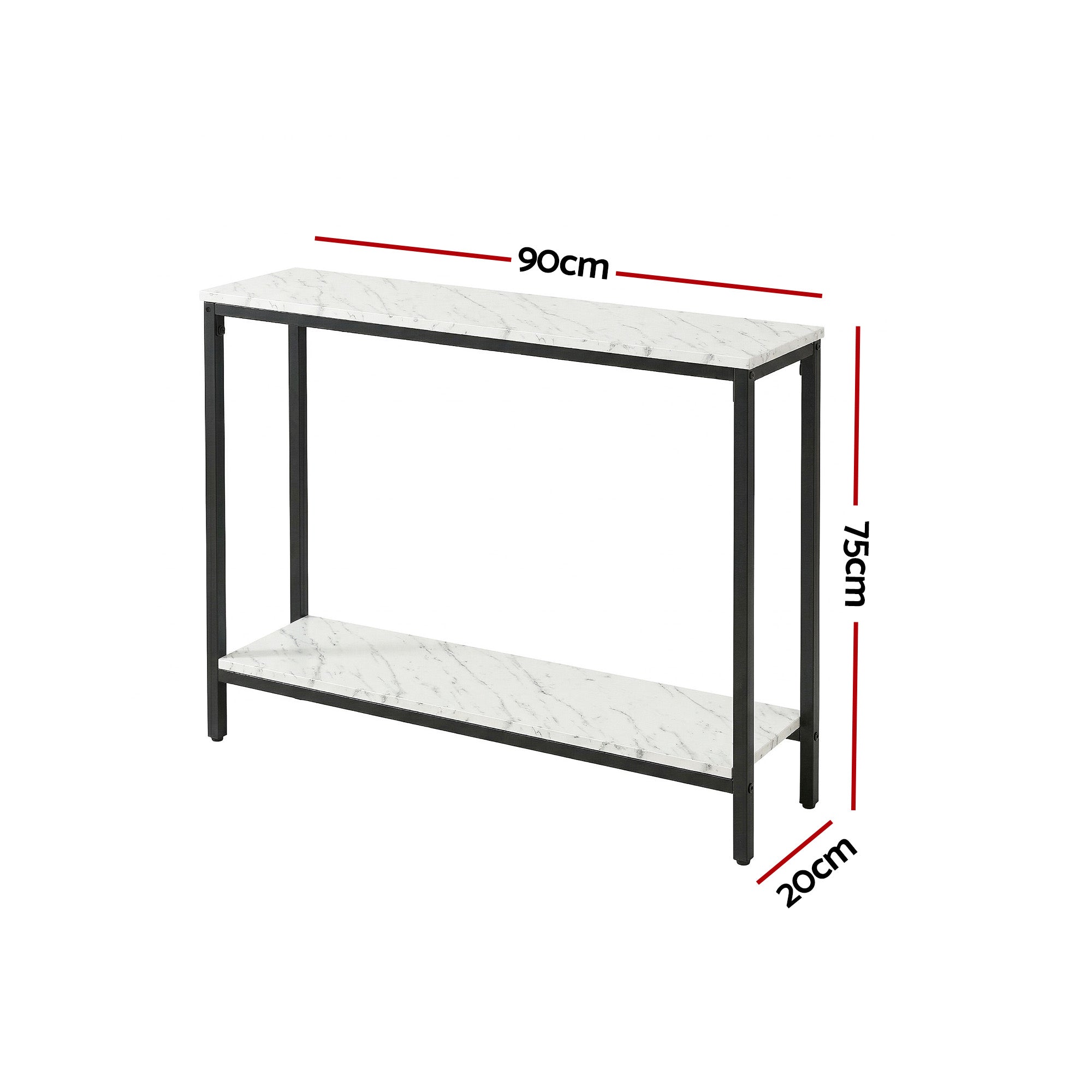 Artiss Console Table Entryway Hallway Display Desk Marble Effect White-Furniture > Living Room > Side Tables-PEROZ Accessories