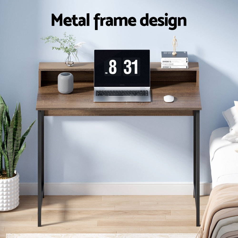 Artiss Computer Desk Shelf Oak 100CM-Office Desks-PEROZ Accessories