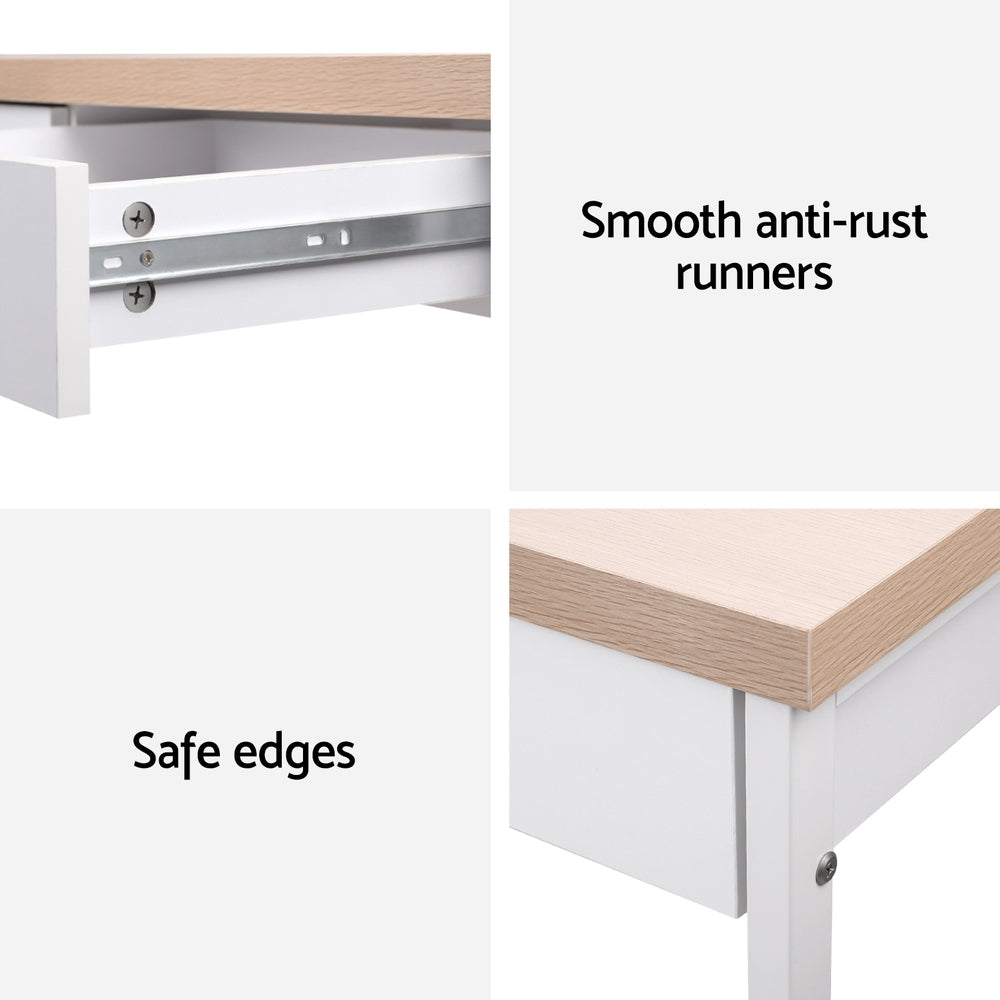 Artiss Computer Desk Drawer Storage Oak 100CM-Furniture > Office-PEROZ Accessories