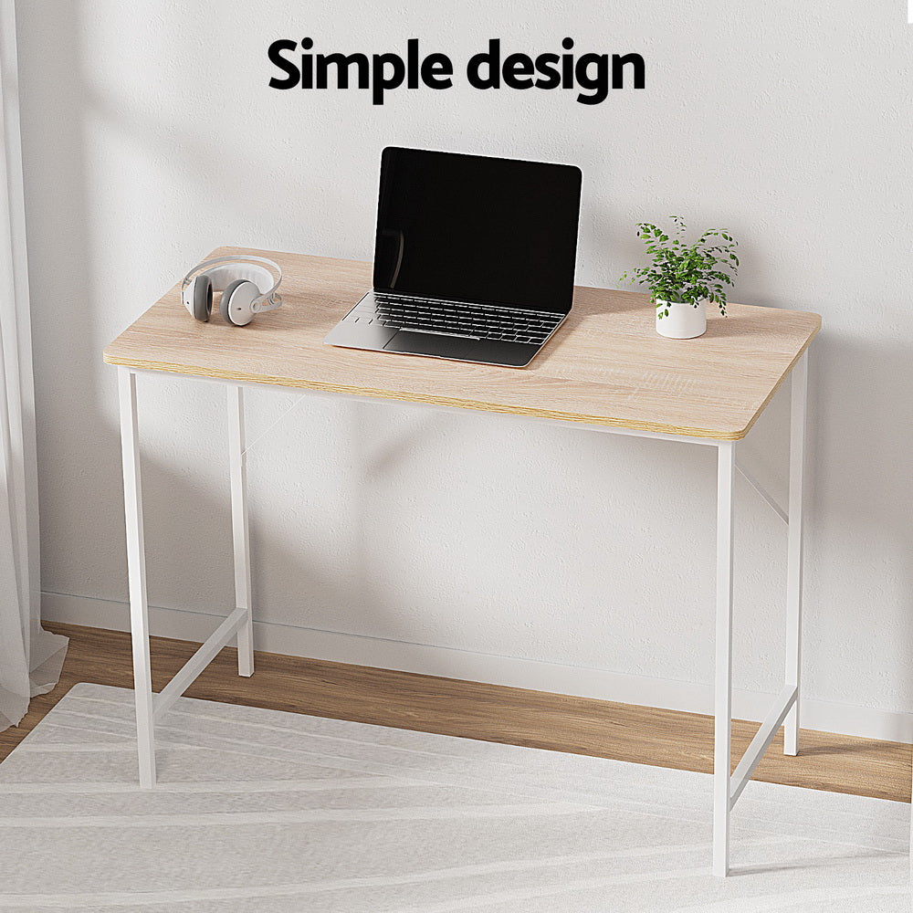 Artiss Computer Desk Oak 100CM-Furniture > Office-PEROZ Accessories