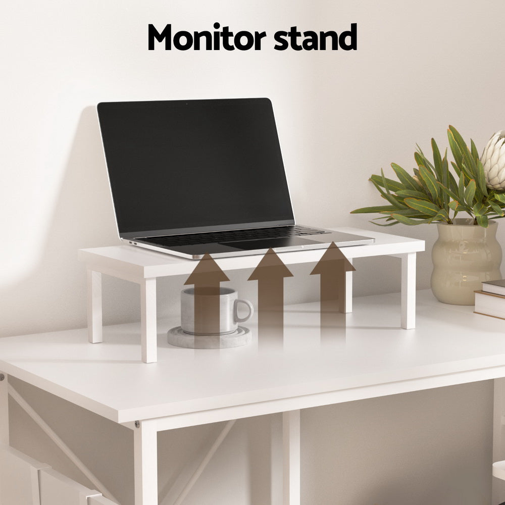 Artiss Computer Desk L-Shape Home Office Study Table Open Shelves White 100CM-Furniture > Office > Desks-PEROZ Accessories