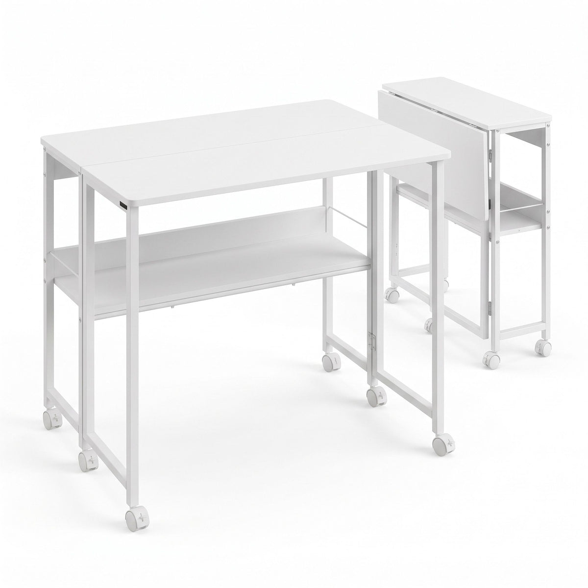 Artiss Foldable Computer Desk Mobile Study Table Workstation White 80cm-Furniture > Office > Desks-PEROZ Accessories