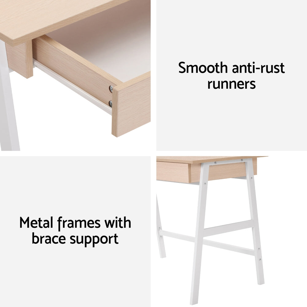 Artiss Computer Desk Drawer Cabinet Oak 100CM-Furniture > Office-PEROZ Accessories